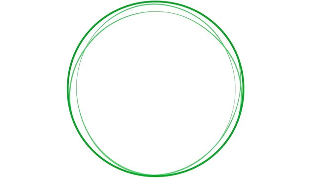 Green Circle Outline on White Background.