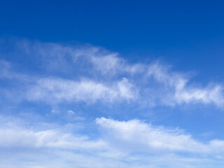 Fototapeta premium Scattered Cumulus Clouds in Bright Blue Sky