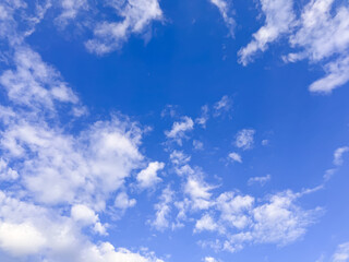 Scattered Cumulus Clouds in Bright Blue Sky