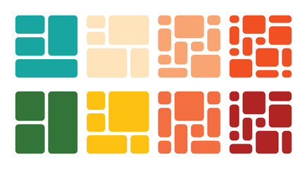 Modern UI UX design elements templates organized layout grids digital interface blocks