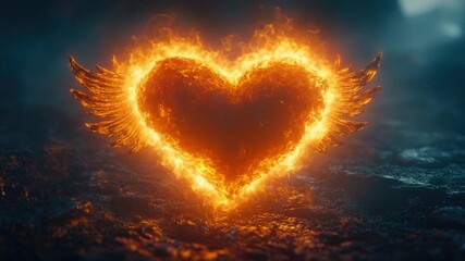 A stylized illustration of a heart with wings at its center, perfect for use in designs and compositions where a sense of freedom and love is desired