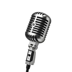 Fototapeta premium Shining Chrome Retro Mic for Music and Broadcasting