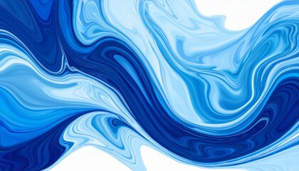 Fototapeta premium abstract art fluid art blue shades on a white background abstract background marble decorative acrylic paint that fills the texture of mountain marble abstract pattern