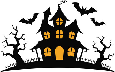 A big bundle of halloween haunted house silhouette 