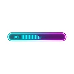 Cyberpunk Glow Progress Bar 50 Percent