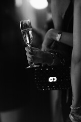 Close-up of woman holding wine glass	
