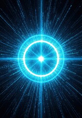 Abstract Glowing Data Tunnel