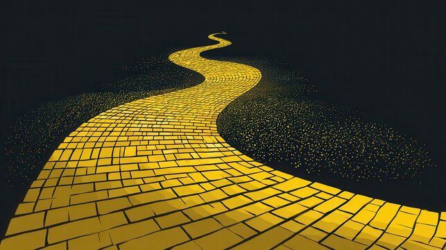 The winding yellow brick road leading into darkness