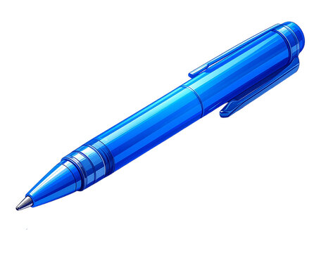 Blauer Druckstift, transparenter Hintergrund, PNG
