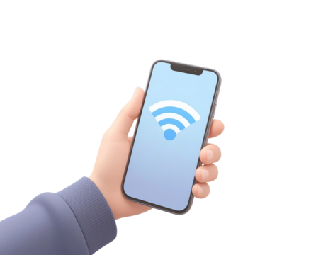Firefly_3d minimal target achievement concept. mission complete. goal accomplishment. dartboa - Firefly_3d Wi-Fi signal searching. wifi tethering. hand holding smartphone searching  (3)