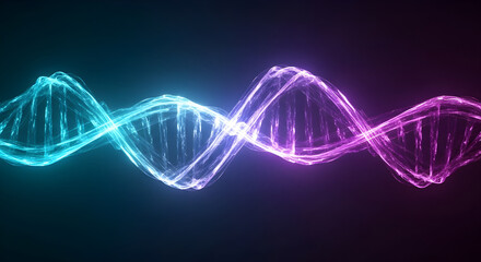Abstract dna strand with blue and purple color gradient