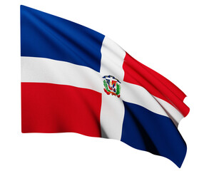 3D Realistic National Flag of Dominican Republic