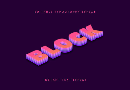 Layered Extrusion Stack Text Effect