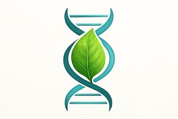 Leaf inside a DNA strand icon.