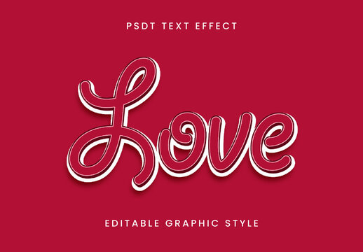 Red And White Bold Outline Text Effect Decorative Font