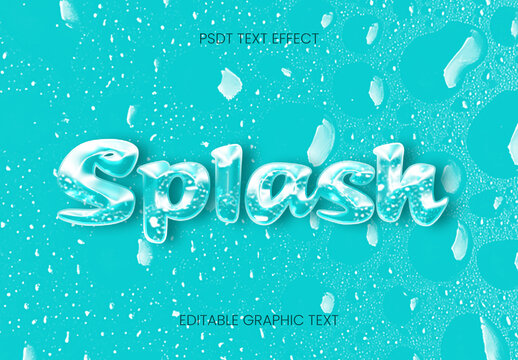 White And Blue Drop Text Effect Water Bubble Font