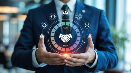 Business collaboration, teamwork, handshake, efficiency, performance optimization, trusted partner, corporate growth, strategic partnership, productivity, professional success concept illustration.