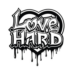 vector illustration of a skull heart symbol love hard icon logo 