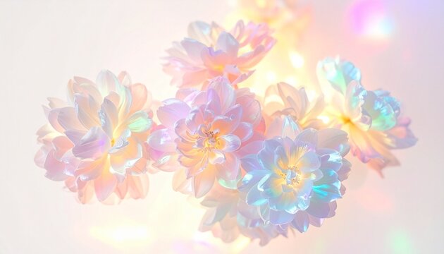 Holographic Y2K Flower Clouds