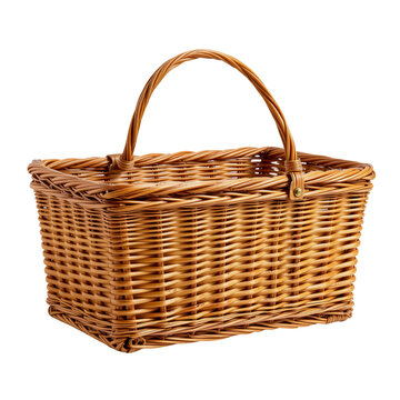 Woven Basket with Handle for Storage and Decoration Purposes