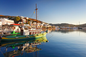 The port of Skala in Patmos, Greece