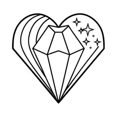 diamond heart vector symbol shield illustration design icon logo
