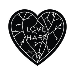 heart with floral ornament  love valentine vector illustration shape art icon logo