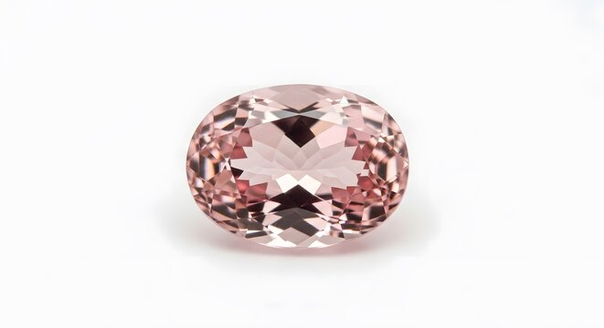 Stunning oval cut morganite gemstone glows with soft pink hues, perfect for exquisite jewelry design and luxury branding
