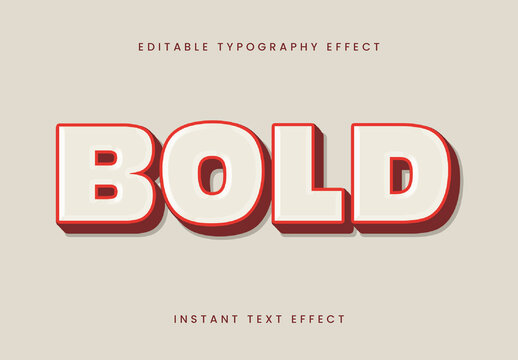 Beige And Red 3D Bold Text Effect Shadow Strong Font