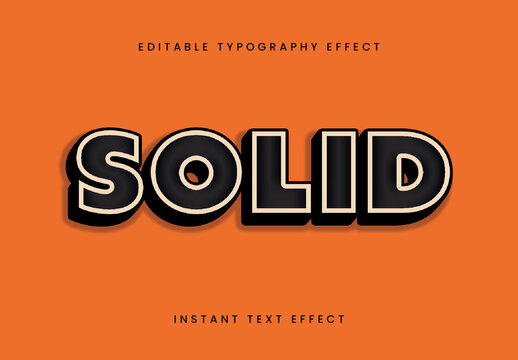 Black And Beige 3D Bold Text Effect Heavy Outline Font