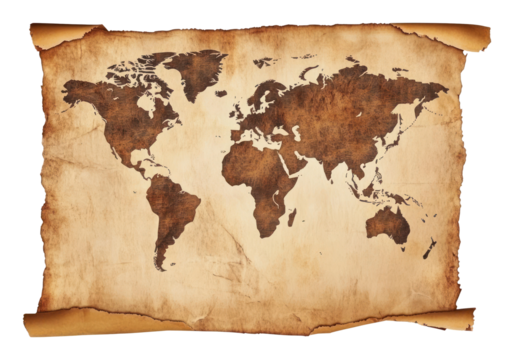 PNG World map illustration cartography parchment.