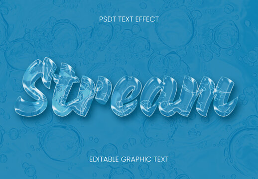 Blue Water Drops Text Effect Liquid Aqua Font