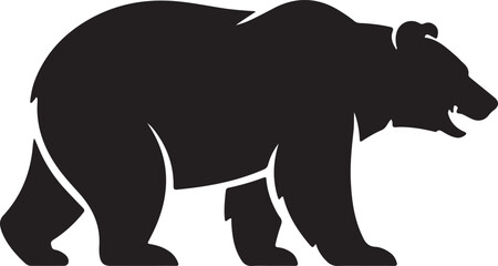 Obraz premium Black silhouette of a bear vector design