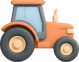 
귀여운 3D 오렌지 트랙터