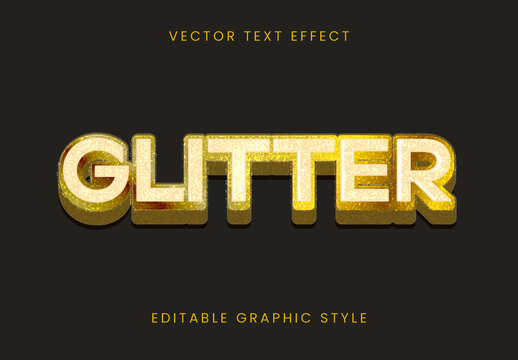 Gold Glitter Bold 3D Font Sparkle Luxury Text Effect