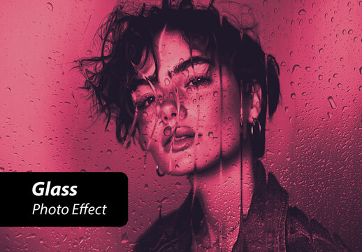 Pink And Black Glass Reflection Portrait Photo Image Effect