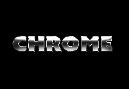 Silver Chrome Text Effect Metallic Bold Font