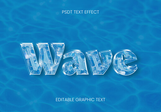 Blue Water Text Effect Glossy Liquid Font