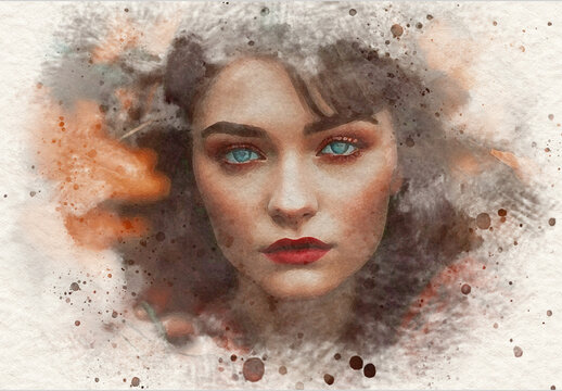 Beige And Brown Watercolor Photo Effect