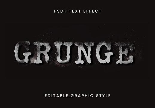 Gray Grunge Dirty Text Effect Rough Aged Font