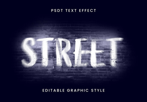 White Graffiti Spray Text Effect Street Urban Font