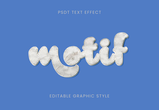 White And Gray Stitch Embroidery Text Effect Script Fabric Font