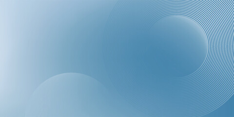 Minimalist banner background, pastel colorful, ocean blue and cloudy sky gradations. Circle effect style geometric, abstract background.