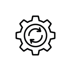 Gear with circular arrows icon representing automation and process