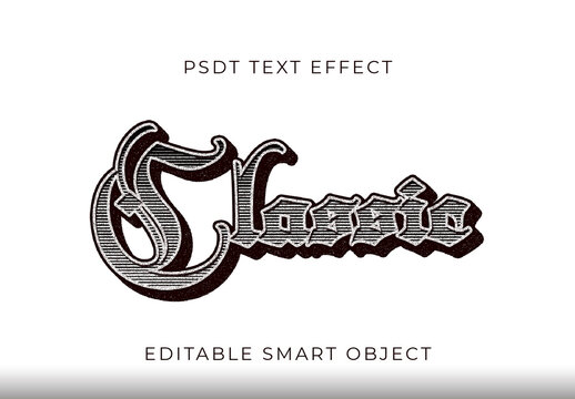 Black And White Vintage Victorian Text Effect Gothic Classic Font