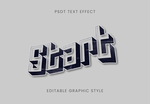 Blue And Grey Warped 3d Text Effect Block Font
