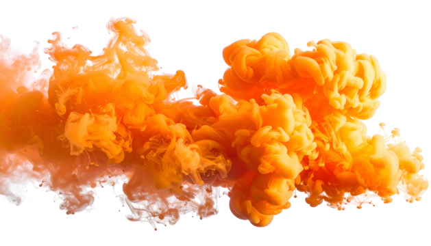 Vibrant orange fluid spreads across black background, creating a dynamic and abstract shape