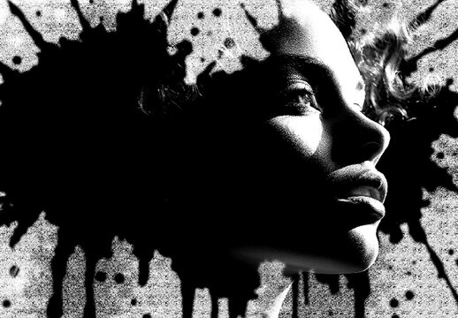 Black And White Paint Splash Dispersion Photo Effect