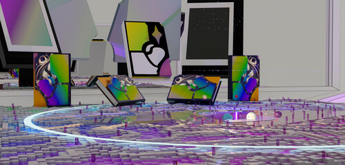 Aesthetic aesthetology aesthereal 3D render concept abstract books story fantasy