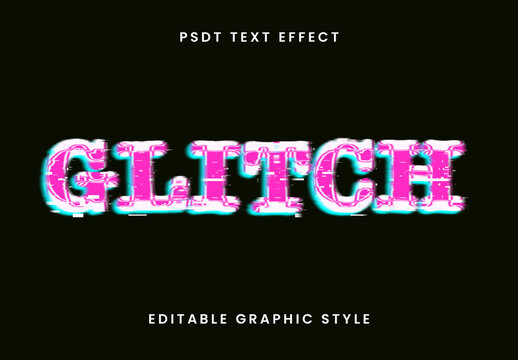 Pink And Cyan Glitch Distortion Text Effect Distortion Abstract Font